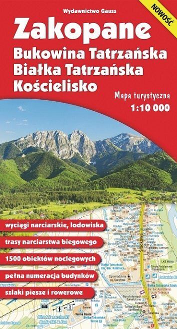 Mapa zakopane bukowina tatrzańska białka tatrzańska i kościelisko 1:10 000