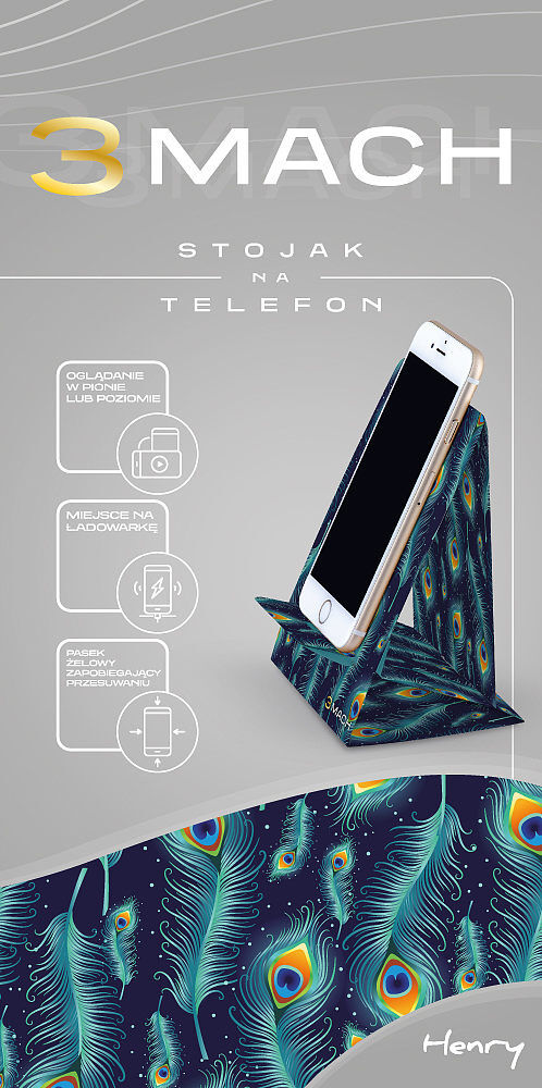 Stojak na telefon pawie pióra 3mach