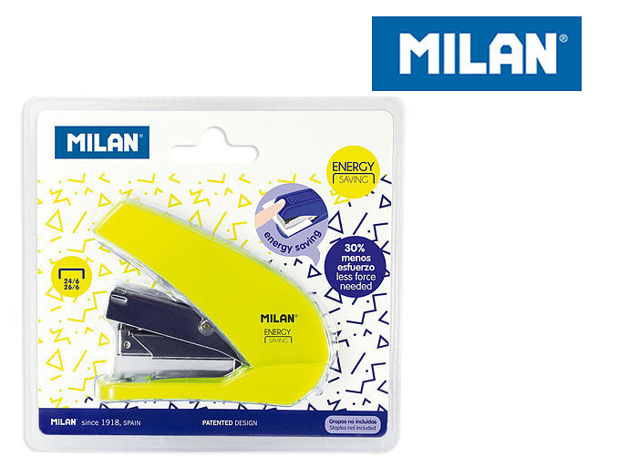Zszywacz MILAN 9 cm ENERGY SAVING żółty
