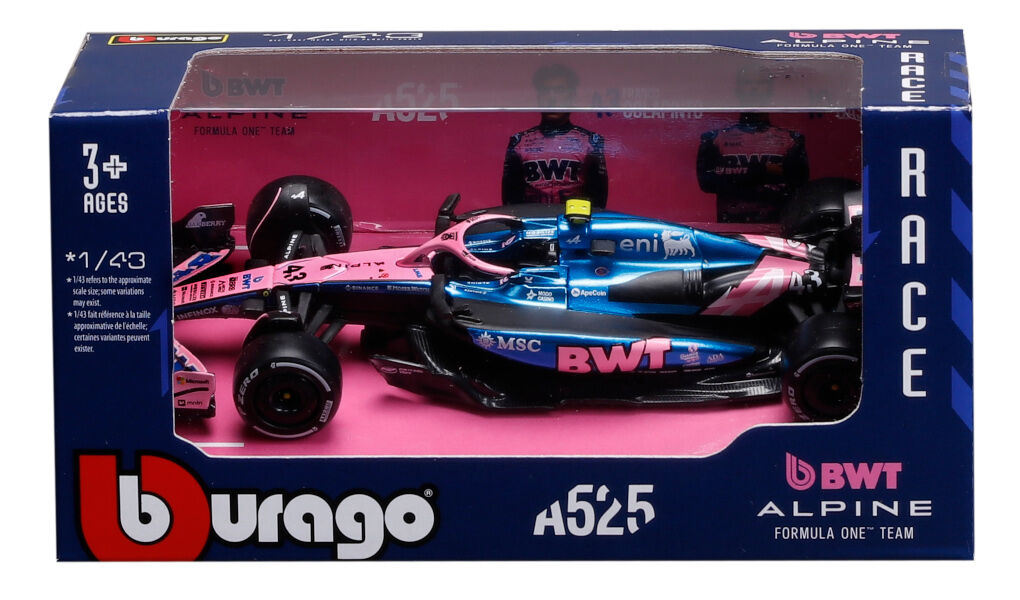 Bburago Model 1:43 BOLID F1 BWT Alpine Team A525 2025 Franco Colapinto 18-38257