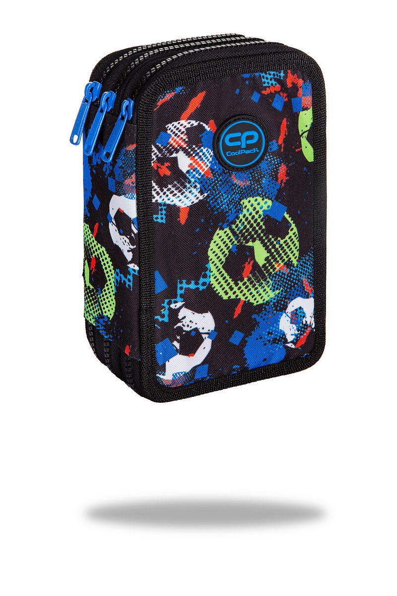 Piórnik coolpack potrójny z wyposażeniem jumper 3football blue