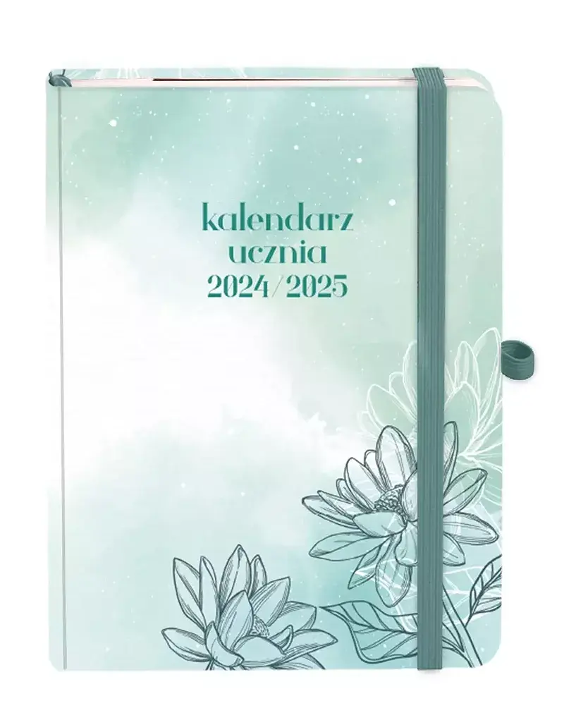Kalendarz ucznia 2024/2025 b6 tdw kwiat seledynowy