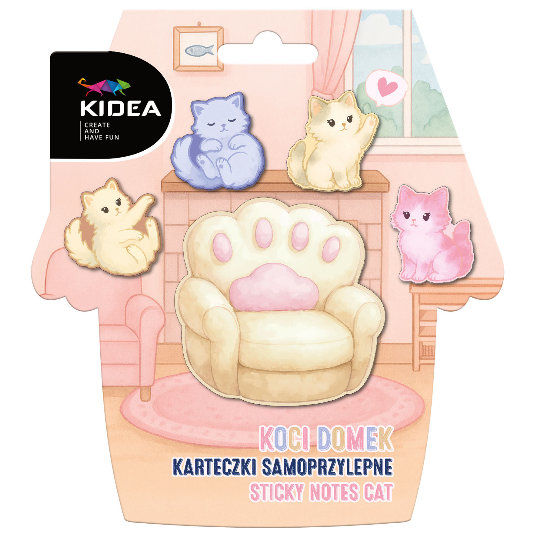 Karteczki samoprzylepne Koci domek Kidea
