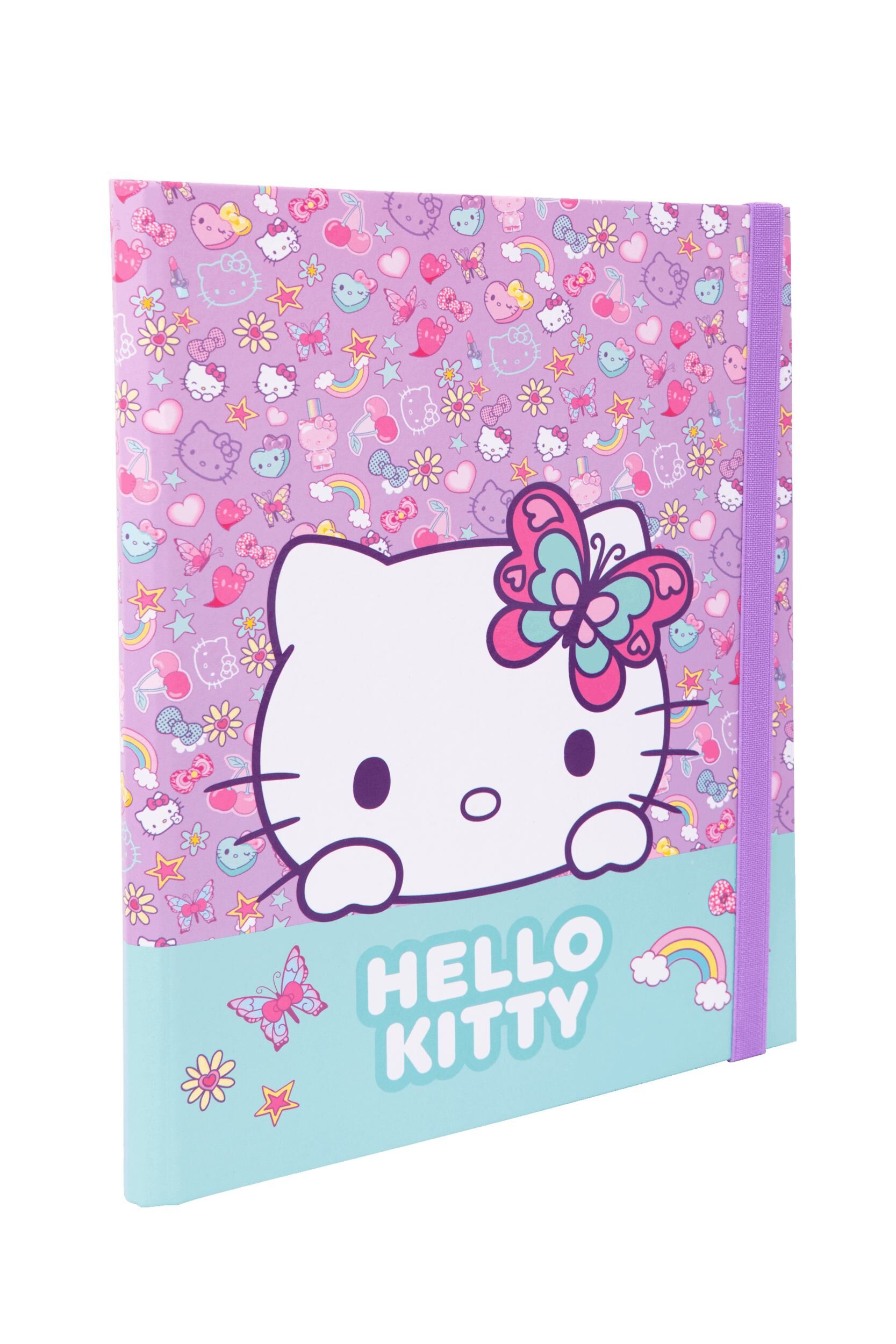 Teczka przestrzenna tekturowa z gumką A4 Hello Kitty pink wzór 3