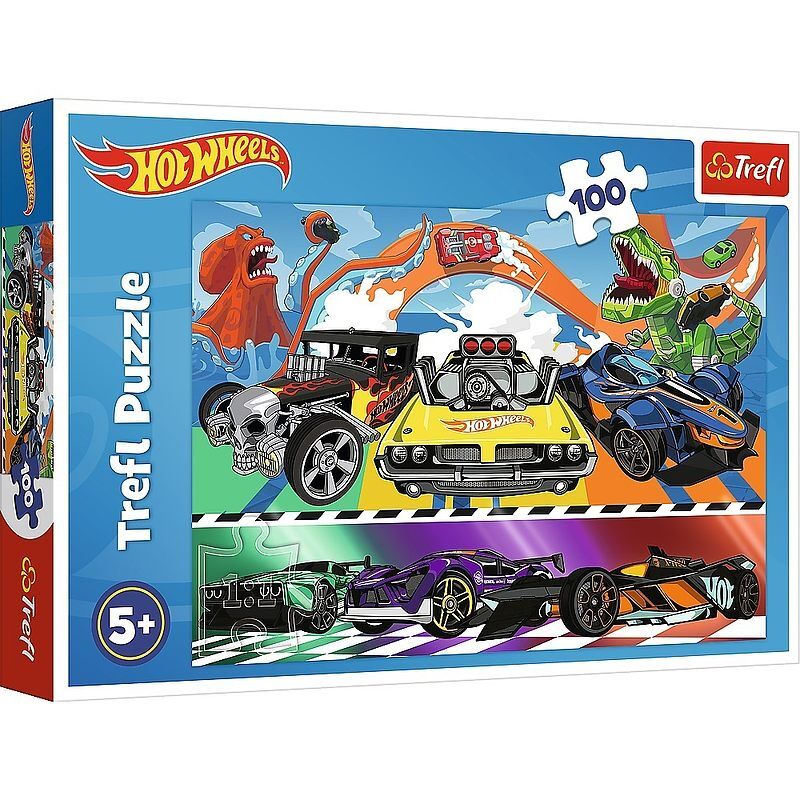 Puzzle Hot Wheels Pędzące samochody 100