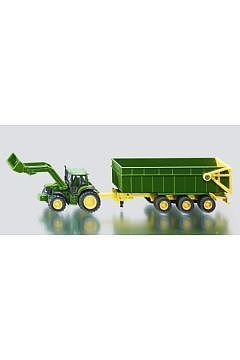 Traktor john deere z przyczepą i ładowarką s1843 siku