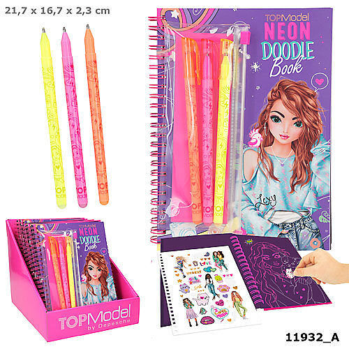 Zestaw neon doodle top model z neonowymi żelpenami
