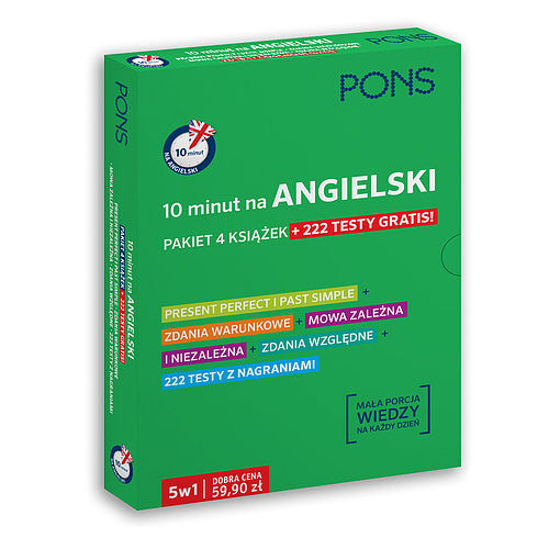 10 minut na angielski pakiet 4 książek + 222 testy gratis pons
