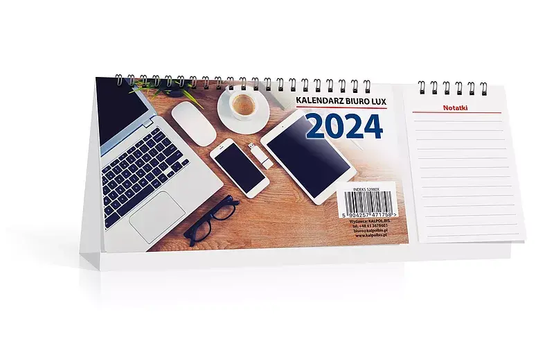 Kalendarz 2024 biurkowy lux poziomy