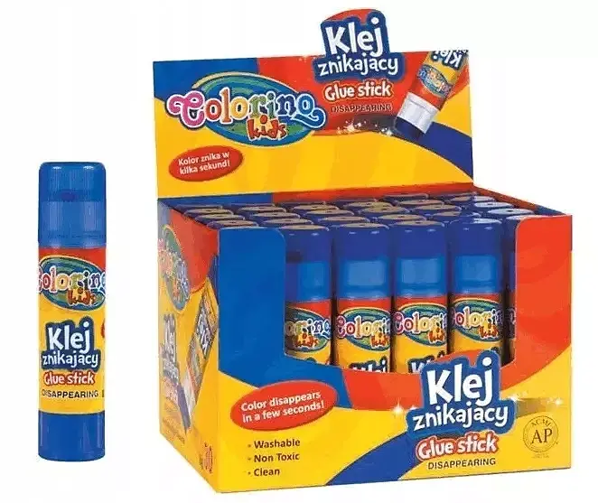 Display klej znikający w sztyfcie colorino 8g 30 szt