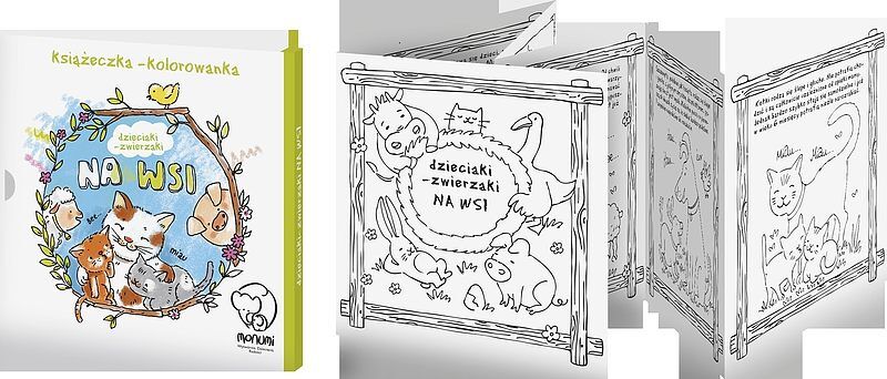 Dzieciaki-zwierzaki na wsi. Książeczka-kolorowanka