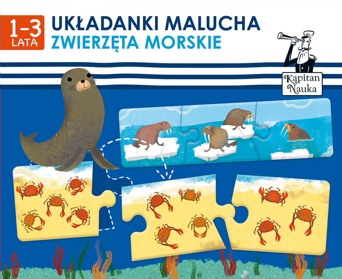 Kapitan Nauka. Układanki malucha. Zwierzęta morskie