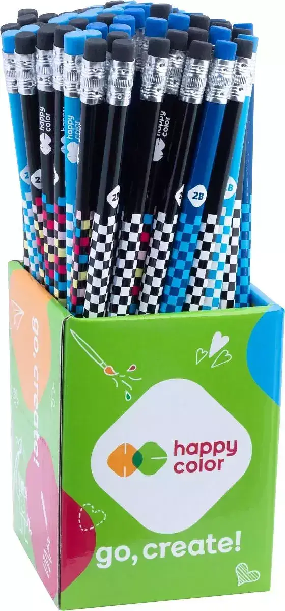 Ołówek trójkątny z gumką skate happy color paczka 72 szt