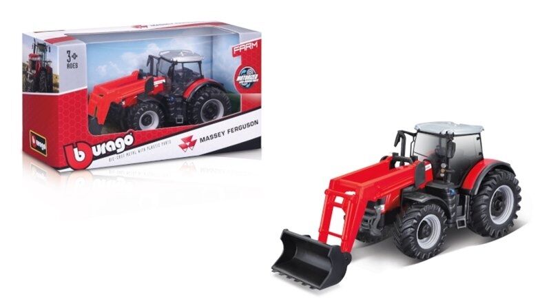Bburago Model Traktor Massey Ferguson 8740S z ładowarką