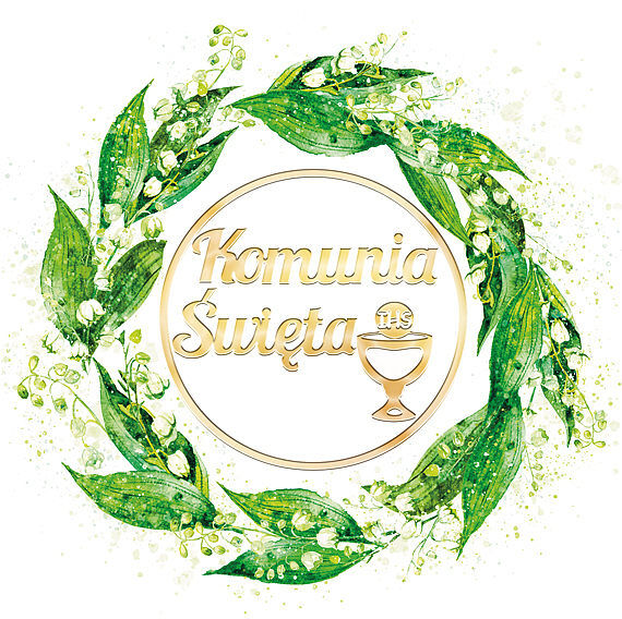 Karnet kw komunia konwalia lakier 3d