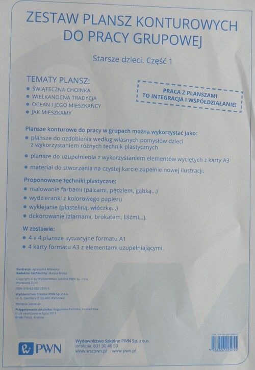 Zestaw plansz konturowych do pracy grupowej Starsze dzieci Część 1