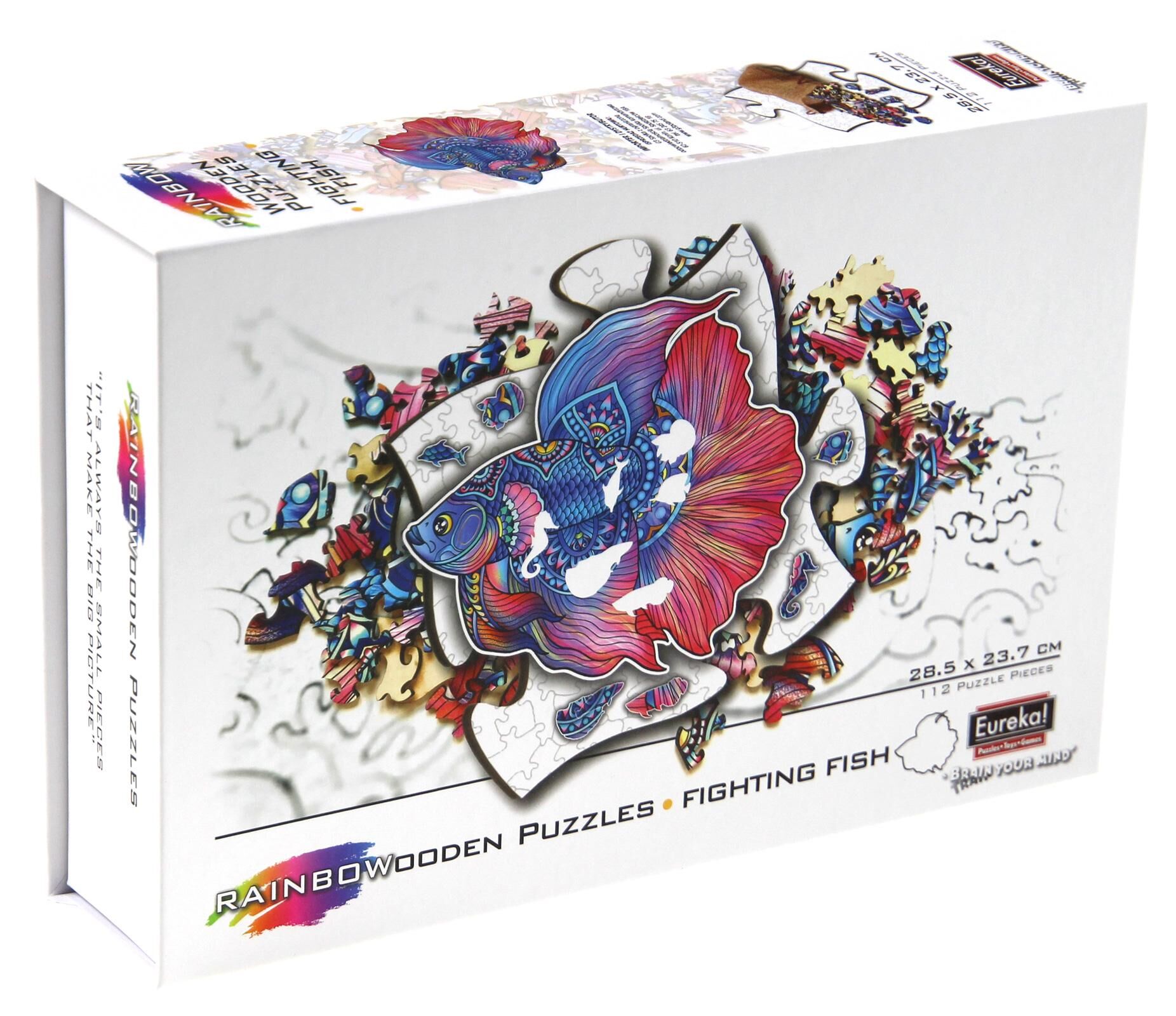 Puzzle 112 drewniane kolorowe Ryba