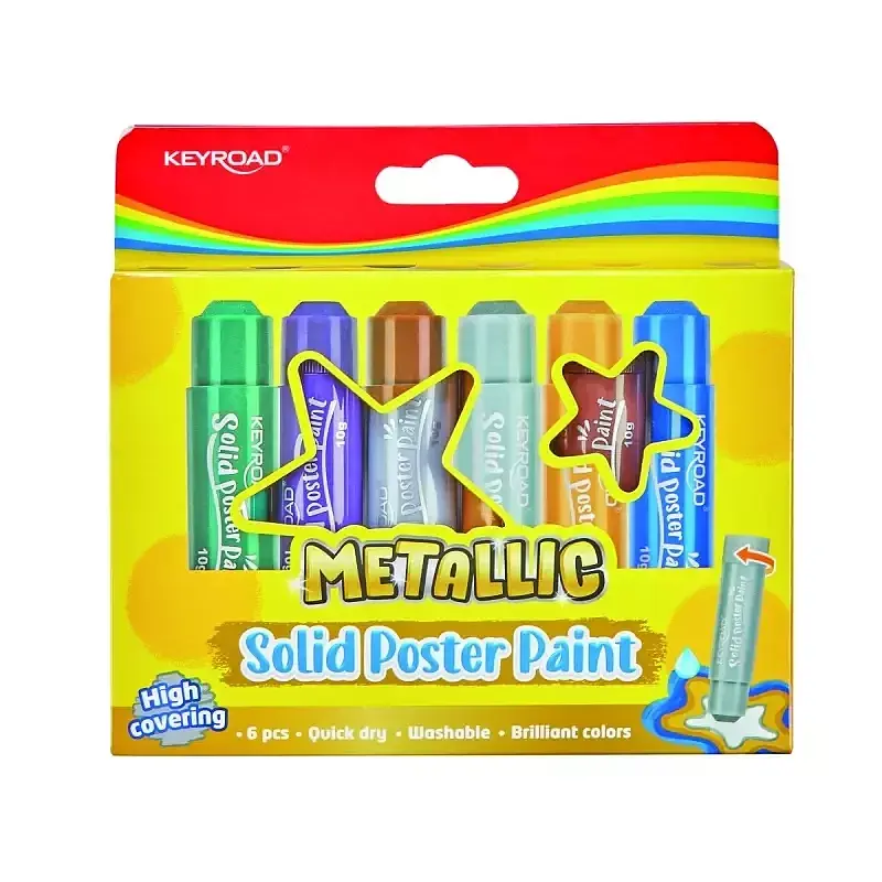 Farby plakatowe w sztyfcie keyroad 6 kolorów metalicznych