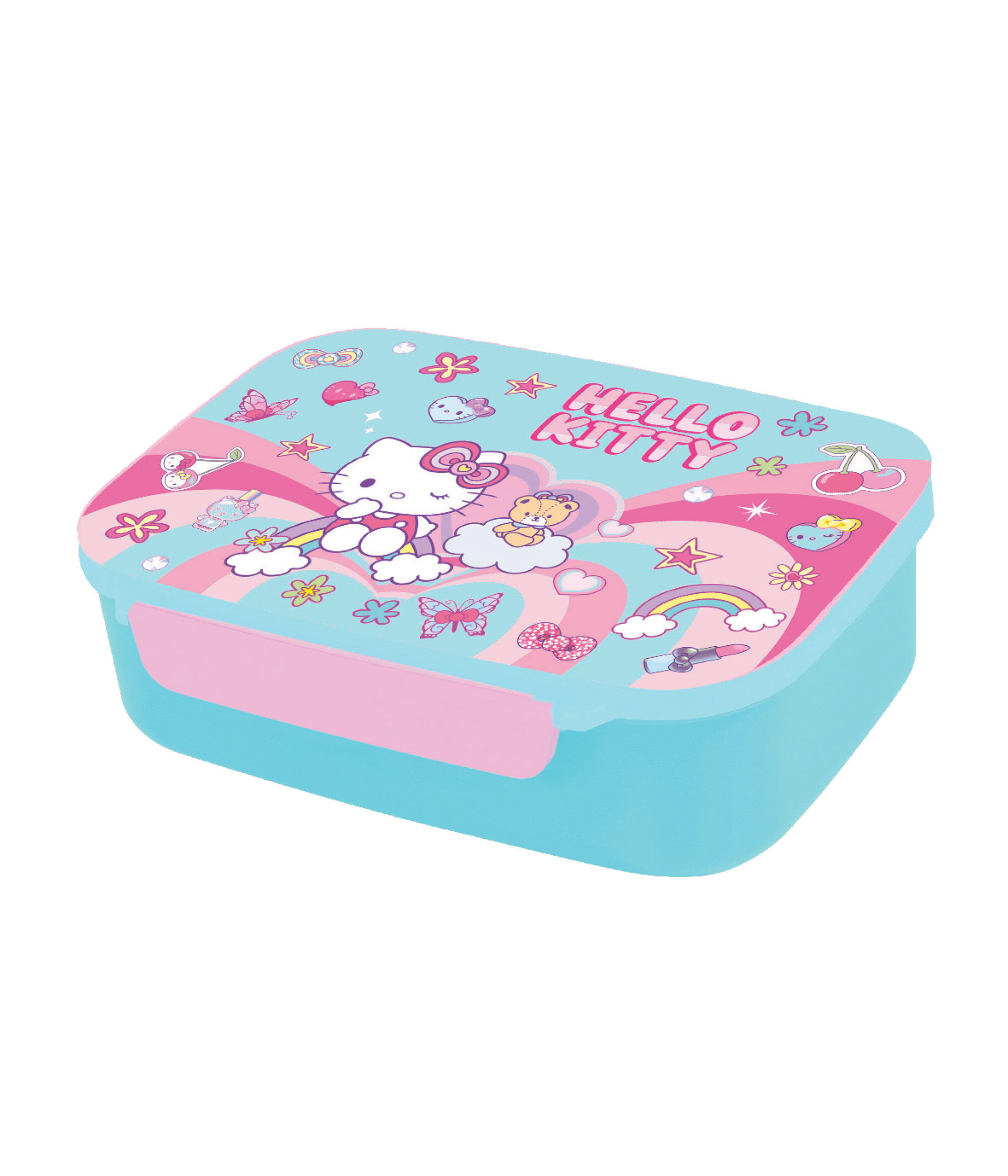 Śniadaniówka z przegródką Hello Kitty Foodyx blue pink