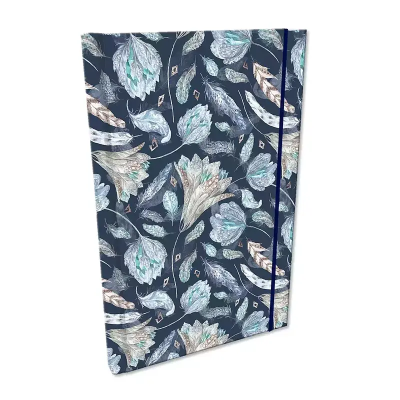 Notes a5 kratka z gumką soft touch kwiaty boho