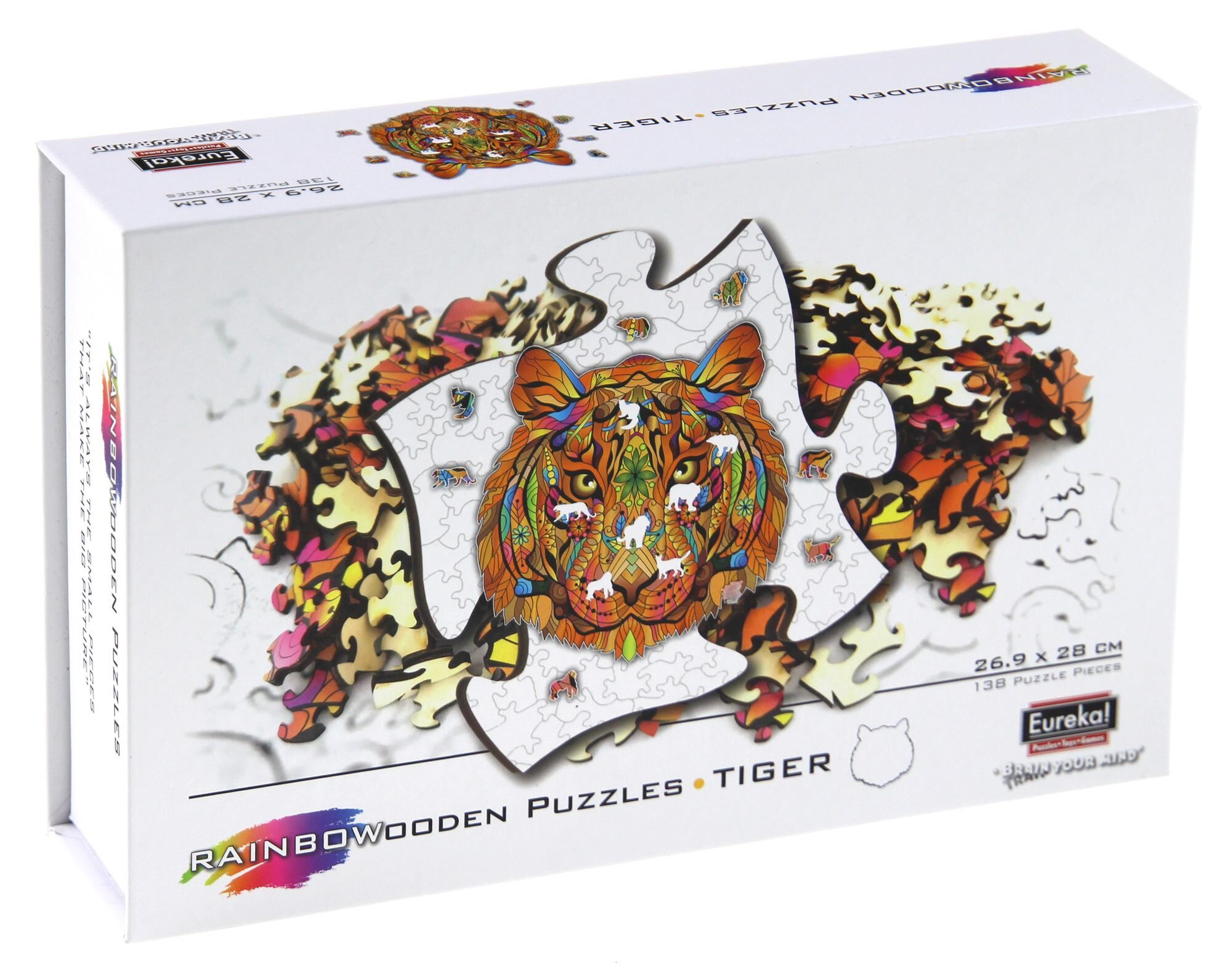 Puzzle 138 drewniane kolorowe Tygrys