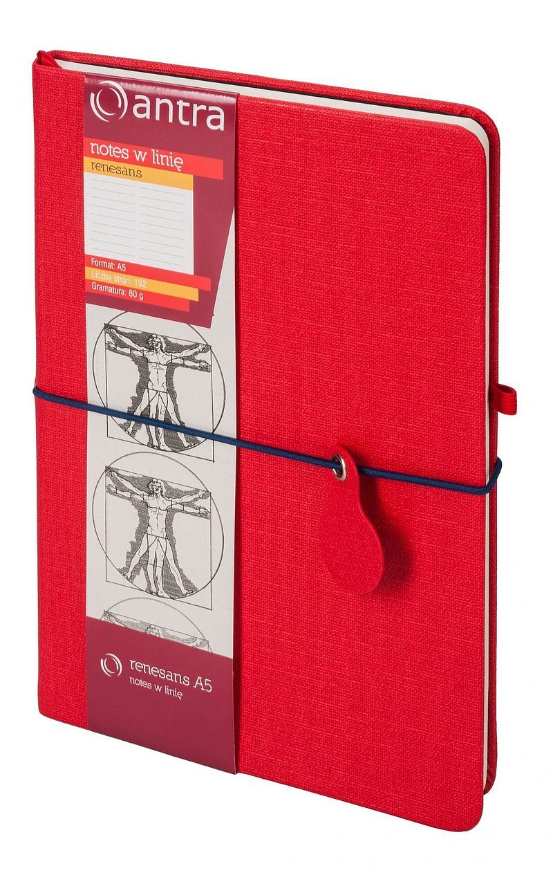 Notes Renesans A5 w linie czerwony