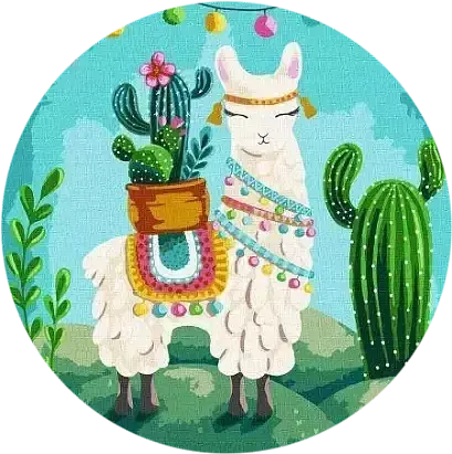 Malowanie po numerach owalne lama