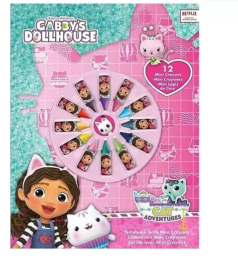 Zestaw do kolorowania mini kredki 12 kolorów gabby's dollhouse