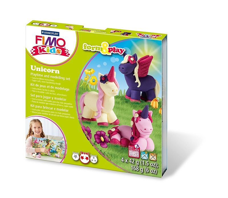 Zestaw fimo kids form&play jednorożce 4x42 g. Staedtler
