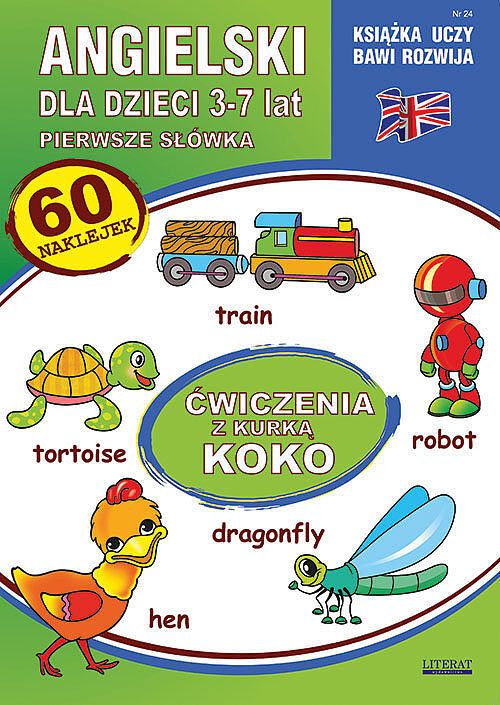 Angielski dla dzieci 24 Pierwsze słówka 3-7 lat Ćwiczenia z kurką Koko
