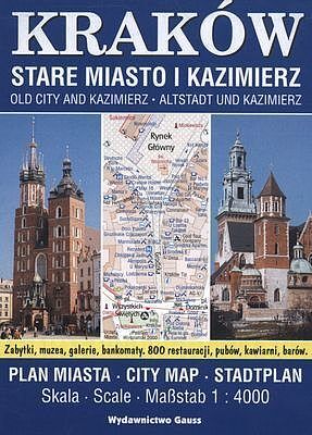 Kraków stare miasto i kazimierz plan miasta 1:4000
