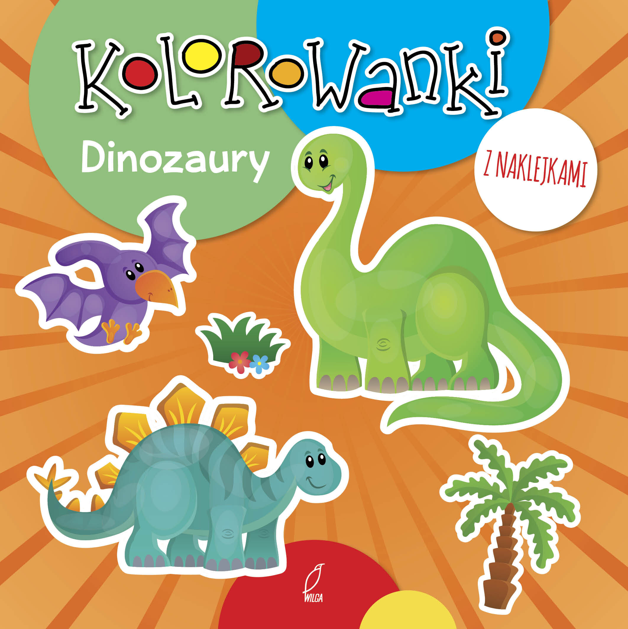 Dinozaury kolorowanki z naklejkami