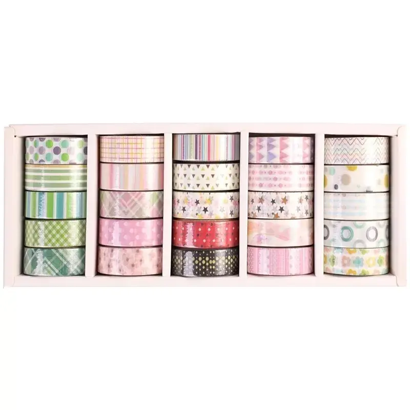Washi tape narcissus set 3 display mix 25 sztuk
