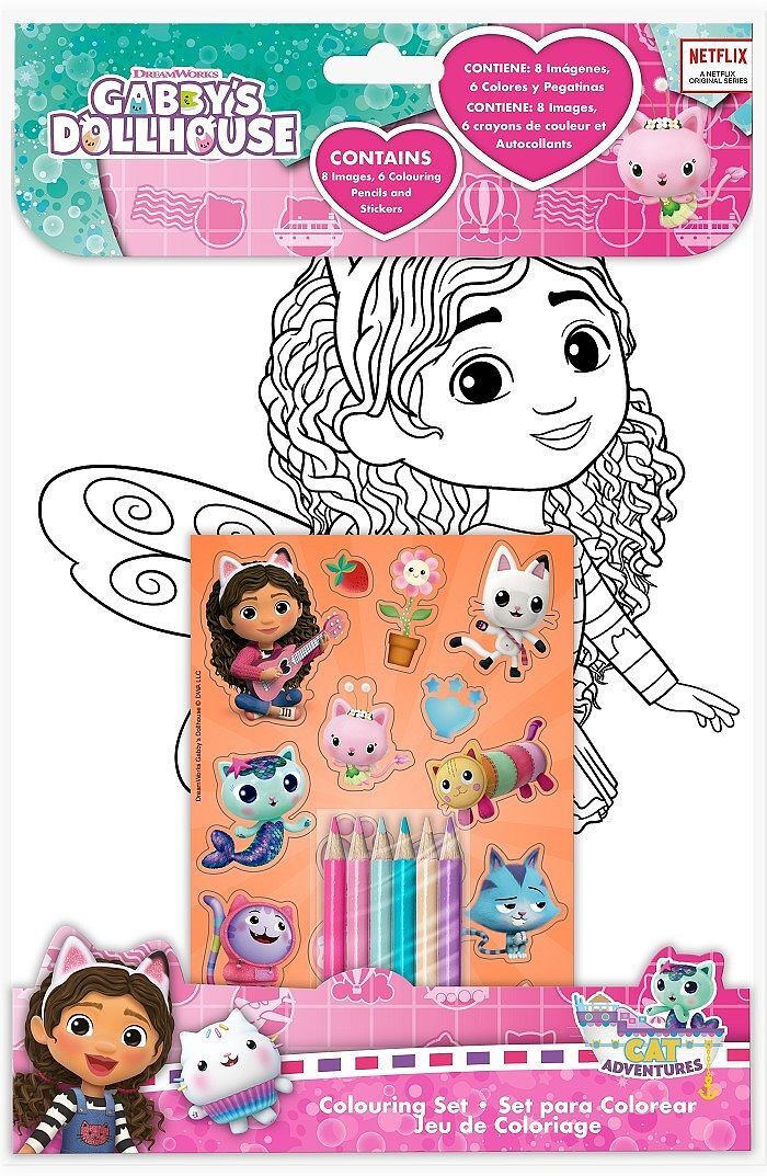 Zestaw do kolorowania z naklejkami gaabby's dollhouse gd00031
