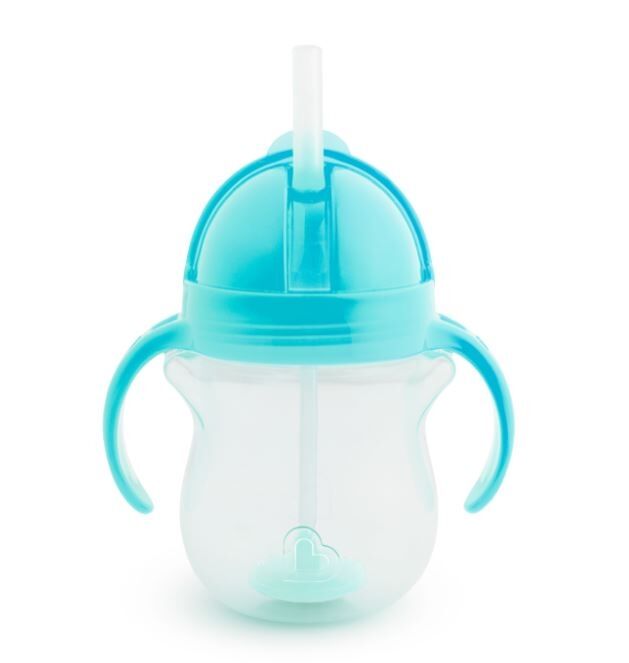 Kubek Munchkin niekapek ze słomką 207ml niebieski