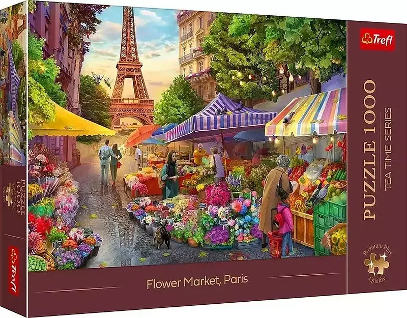 Puzzle Premium Plus Quality Tea Time: Targ kwiatowy, Paryż 1000