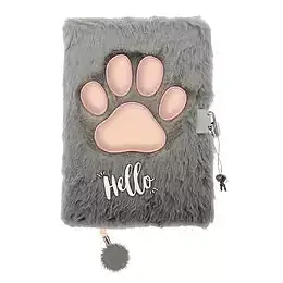 Pamiętnik a5 włochacz z kłódką 3d paw helper