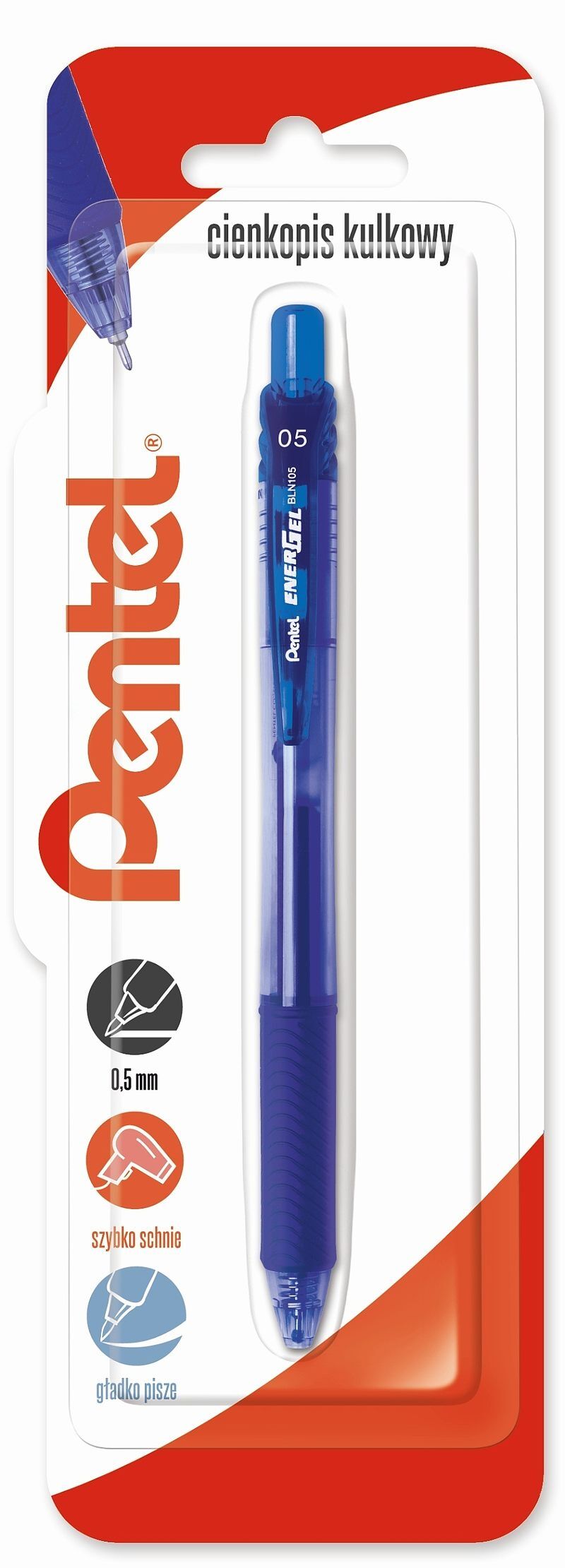 Cienkopis kulkowy 0,5 mm energel bln105 niebieski 1 szt