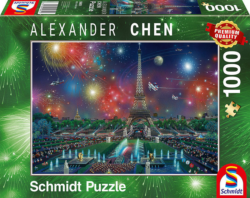 Puzzle 1000 pq fajerwerki nad wieżą eiffla a. Chen 108674