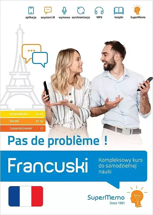 Francuski Pas de problème Kompleksowy kurs do samodzielnej nauki (poziom A1-C1)