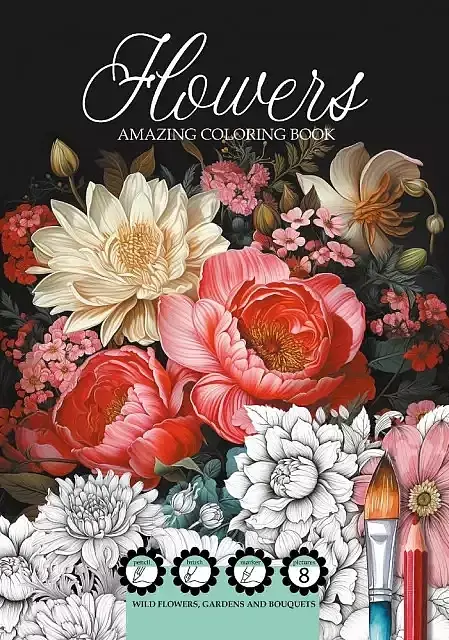 Kolorowanka a4 flowers kwiaty