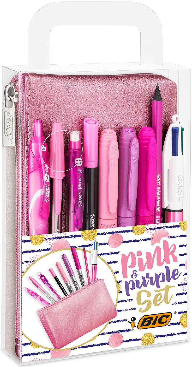 Zestaw pink&purple bic