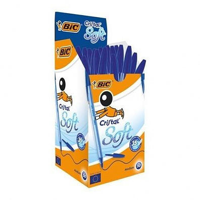 Długopis niebieski bic cristal soft pudełko 50 sztuk