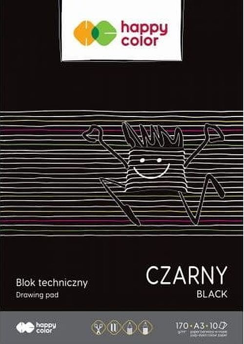 Blok techniczny czarny a3 170g happy color pakiet 10sztuk