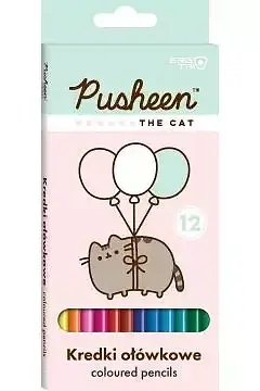 Kredki ołówkowe trójkątne 12 kolorów, Pusheen