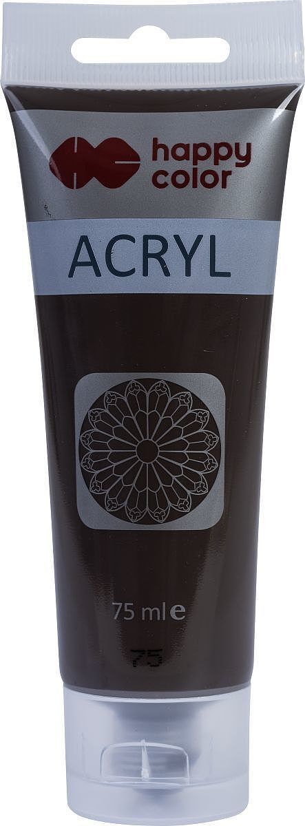 Farba akrylowa 75ml ciemnobrązowy happy color