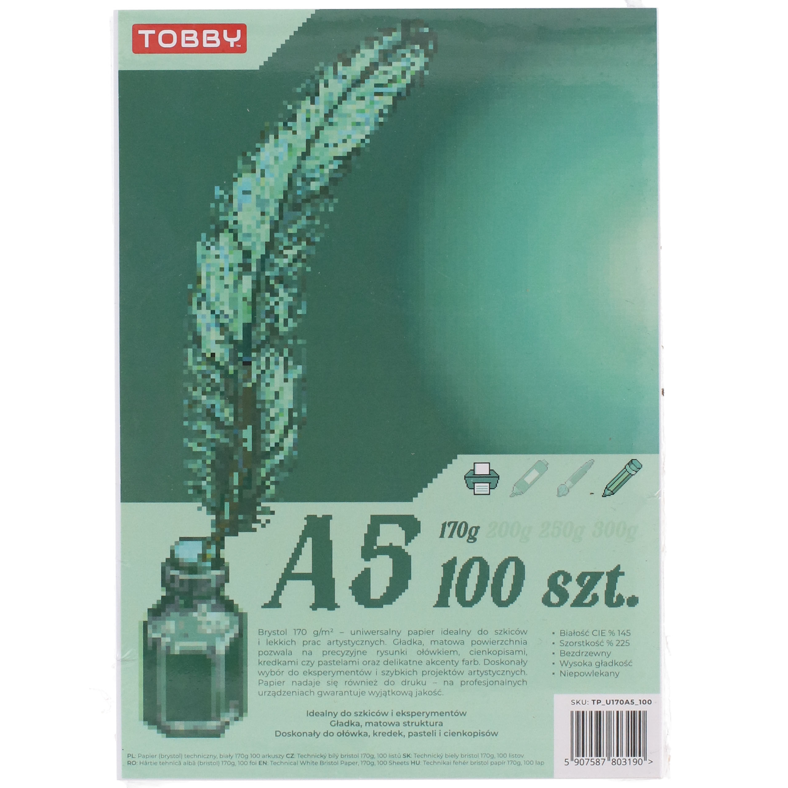 Papier Brystol A5 100 ark.170g