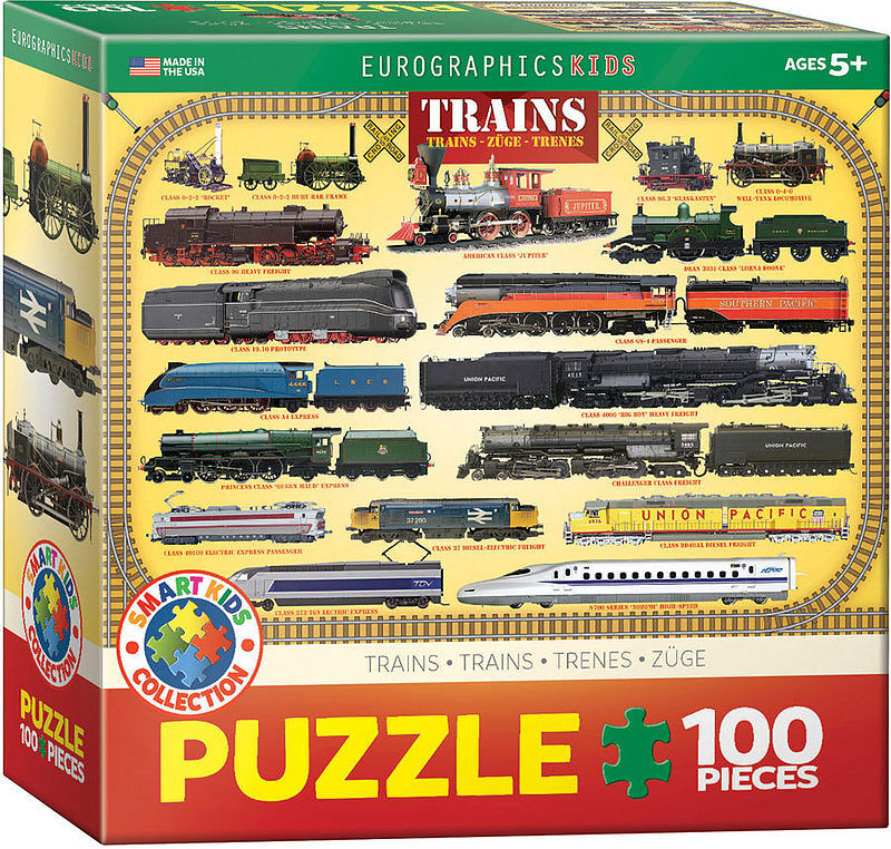 Puzzle 100 smartkids trains 6100-0090