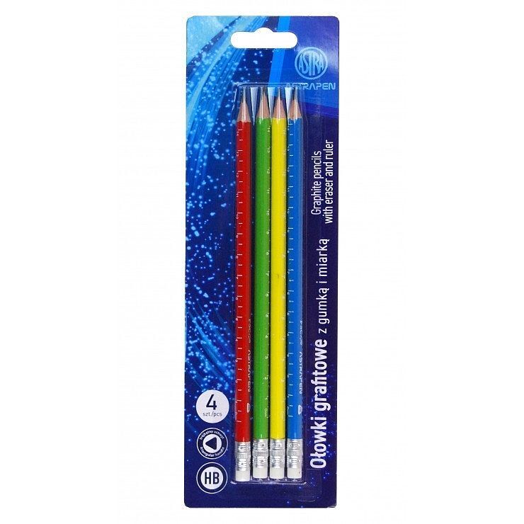Ołówki grafitowe hb 4 szt. Blister pastel astrapen