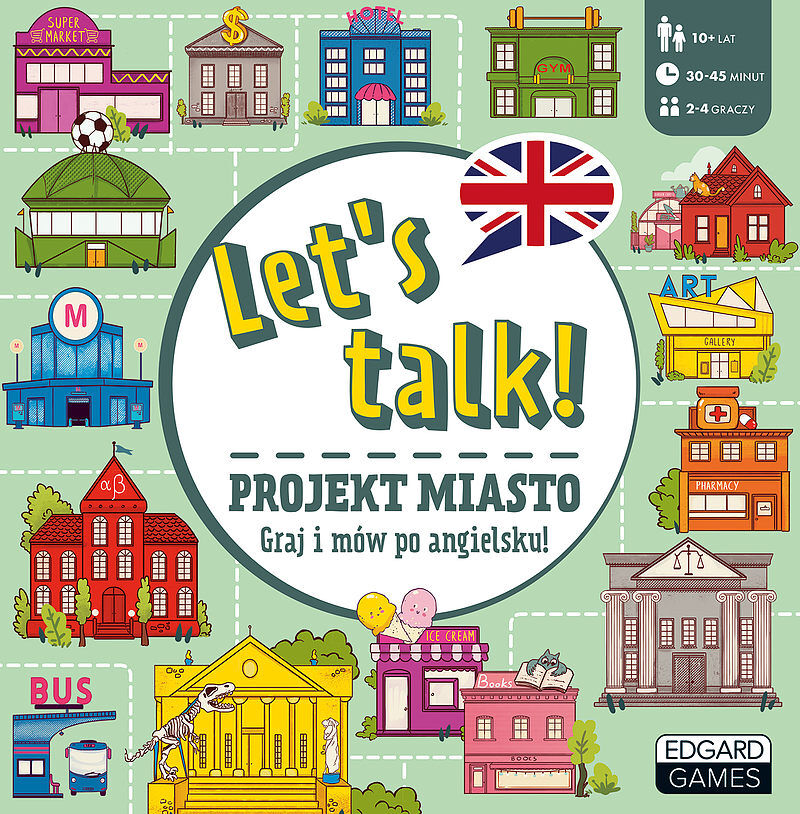 Let's talk! Projekt miasto. Gra do nauki języka angielskiego. Edgard Games
